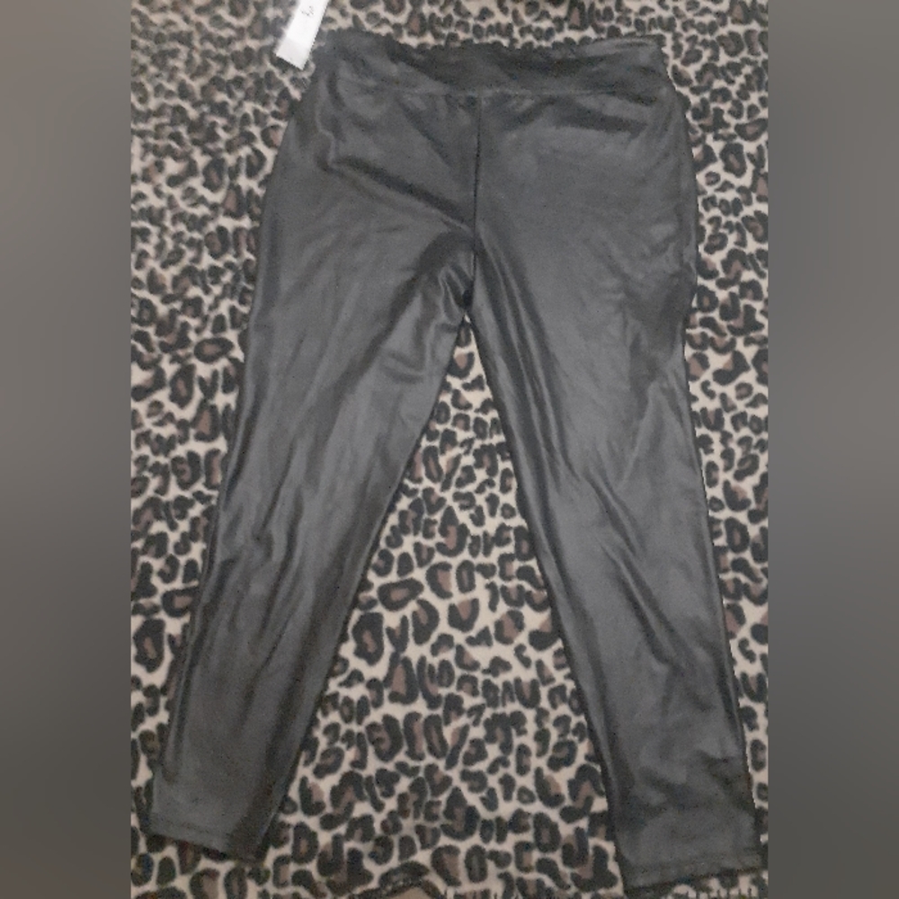Just Be... Plus Size Faux Leather Leggings 2X